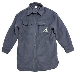 Kangol X H&M Jacket Mens XS Gray Fleece Shirt Coat Quilted Lined Casual